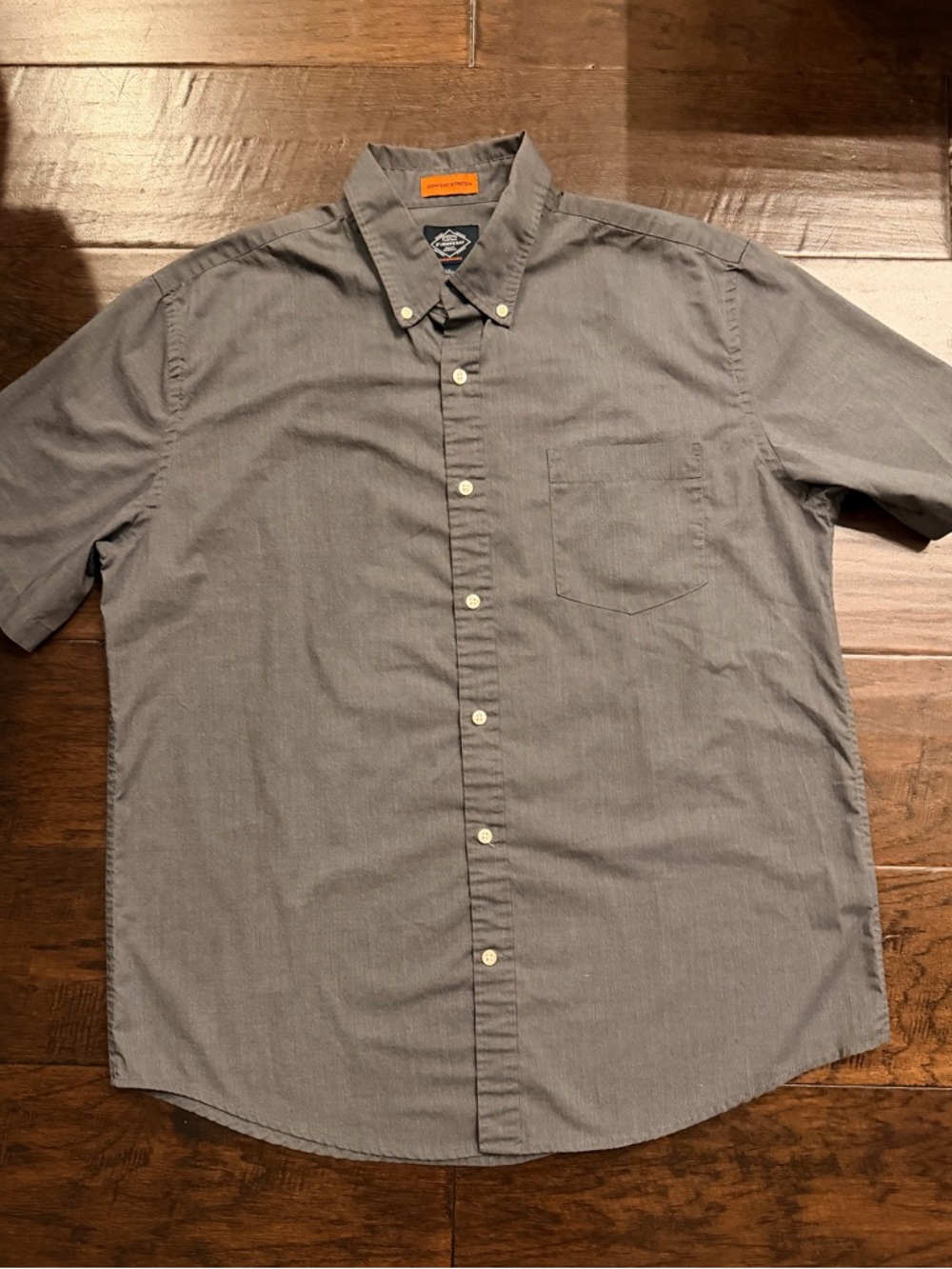 St. John’s Bay Performance Casual Button-Down Short Sleeve Shirt - Gray